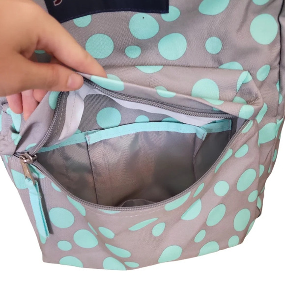 JanSport Superbreak Backpack Grey Rabbit Sylvia Dot - Picture 8 of 9